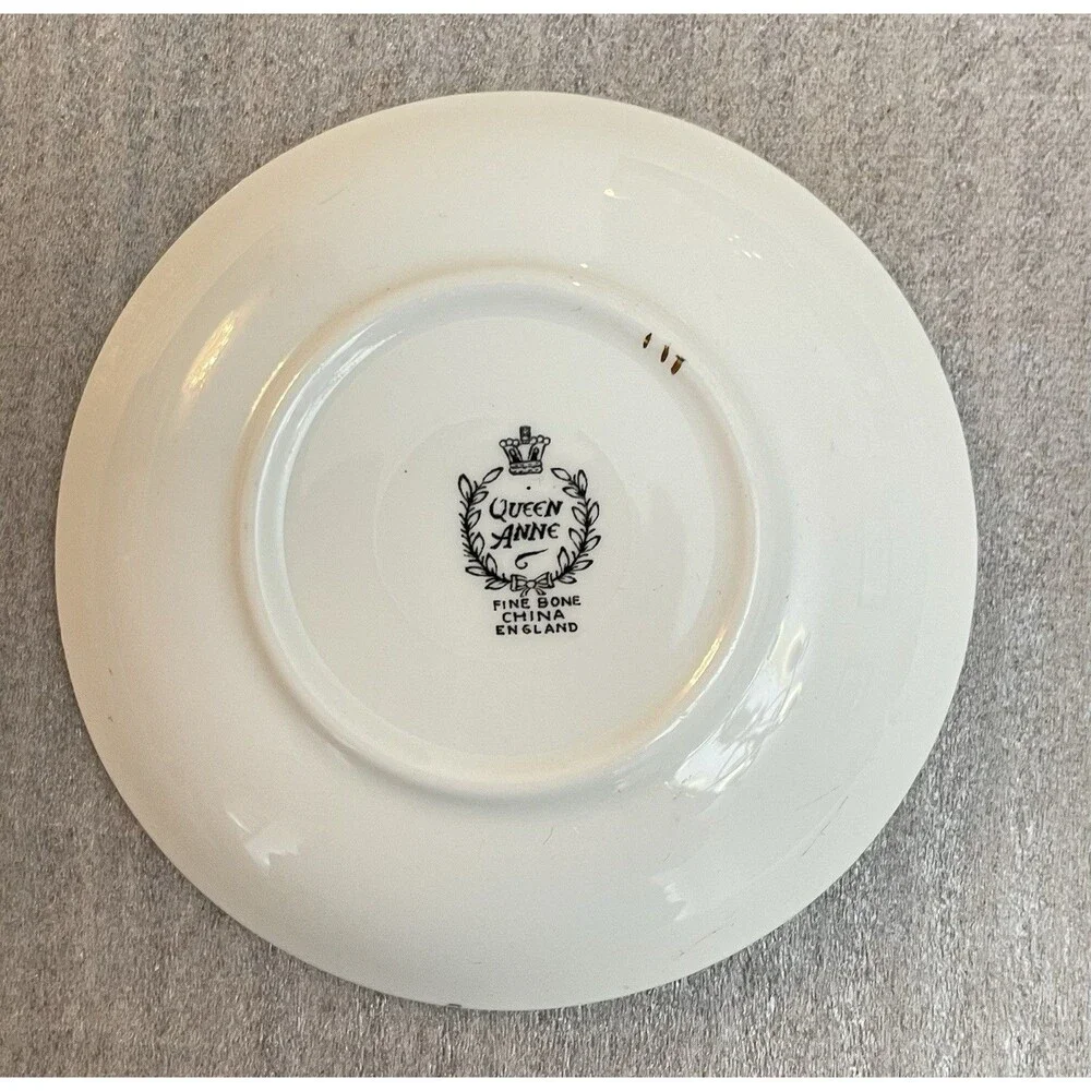 Queen Anne Fine Bone China England Trinket Dish Parakeet Bird 4” Vintage